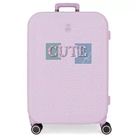 Walizki - Enso Cute Girl Walizka średniej wielkości Fioletowy 48x70x28 cms Twarde mocowanie ABS Wbudowany 79l 4,32 kg 4 koła, Fioletowy, Maleta mediana, średnia walizka - miniaturka - grafika 1