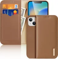 Portfele - Dux Ducis Dux Ducis Hivo skórzane etui z klapką pokrowiec ze skóry naturalnej portfel na karty i dokumenty iPhone 14 Plus brązowy - miniaturka - grafika 1