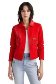Kurtki damskie - Kurtka damska Desigual Primavera z eko skóry czerwona-S - miniaturka - grafika 1