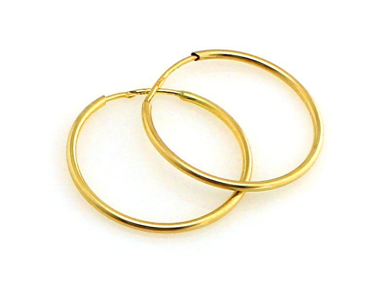 Złote kolczyki 585 koła kółka 20mm szarniry 0.51g