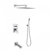 Baterie podtynkowe - Bateria Wannowa Natryskowa Prysznicowa QATRO Podtynkowa z Deszczownicą 20 - miniaturka - grafika 1