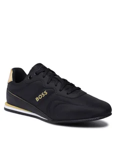 BOSS Męskie sneakersy Rusham_Lowp_nypu, Black7, 40 EU - Moda i Uroda OUTLET - miniaturka - grafika 1