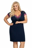 Bielizna nocna - Koszulka plus size Nina granatowa 3XL - Pudełko podarunkowe - miniaturka - grafika 1