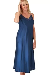 Piżamy damskie - Marlon Damska koszula nocna Juno Strappy Satin & Floral Lace, Błękitny ocean, 36-38 - grafika 1