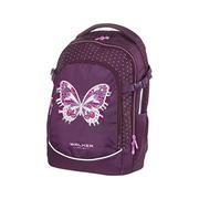 Plecaki szkolne i tornistry - Walker 42043-174 - Plecak szkolny Fame Purple Butterfly z 3 komorami, bocznymi kieszeniami i efektem świetlnym, usztywnienie pleców, regulowany pasek na ramię i klatkę piersiową - miniaturka - grafika 1