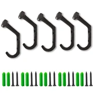 Inne - TEMU Zestaw 5 sztuk wiejskich haczyków z żeliwa, wieszak na płaszcze w stylu farmhouse do montażu na ścianie, wytrzymały retro czarny haczyk w - miniaturka - grafika 1