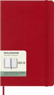 Kalendarze - Kalendarz Moleskine tygodniowy L, twarda oprawa, 18M, czerwony 25/26 - miniaturka - grafika 1