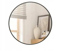 Lustra - Nowoczesne Lustro koonmi ścienne koło rama aluminiwa 60 cm czarne - miniaturka - grafika 1