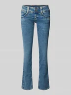 Spodnie damskie - Jeansy o kroju slim fit z 5 kieszeniami - miniaturka - grafika 1