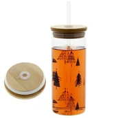 Shakery i bidony sportowe - Kubek Szklany Bidon Butelka Ze Słomką 600 Ml - miniaturka - grafika 1