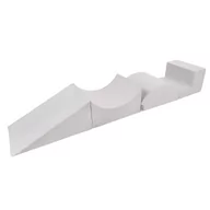 Place zabaw - KiddyMoon Piankowy plac zabaw PPZ-214 jasnoszary klin L/rampa L/półwałek L/schodek Zabawka plac zabaw - miniaturka - grafika 1