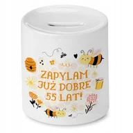 Skarbonki - Skarbonka na Urodziny 55 55te 55-te na Prezent z Nadrukiem ze Zdjęciem + Opakowanie na prezent (wzór 02) - miniaturka - grafika 1