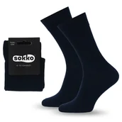 Skarpetki męskie - SOKKO SKARPETKI MĘSKIE DŁUGIE GRANATOWE BAMBUSOWE 39-41 - SM-S60-GRA-39-41 - miniaturka - grafika 1