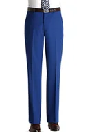 Spodnie męskie - Spodnie męskie Kebello niebieskie eleganckie w kant-W36 - miniaturka - grafika 1