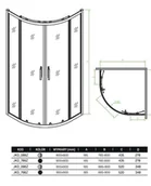 Kabiny prysznicowe - Laveo Desna Kabina prysznicowa półokrągła 80x80x185 cm drzwi rozsuwane profile czarne szkło transparentne JKD786Z - miniaturka - grafika 1