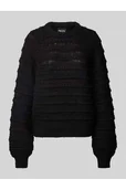 Swetry damskie - Sweter z dzianiny o kroju regular fit z fakturowanym wzorem model JAYDA - Pieces - miniaturka - grafika 1