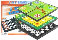 Gry planszowe - Zestaw gier planszowych 7w1 Ludo Warcaby Leantoys - gra - miniaturka - grafika 1