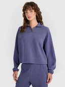 Bluzy damskie - 4F Bluza dresowa nierozpinana z modalem damska - granatowa L - miniaturka - grafika 1