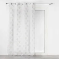 Firany - FIRANA GOTOWA NA PRZELOTKACH DO SALONU ZŁOTY WZÓR FIRANKA WOAL 140x240 - miniaturka - grafika 1