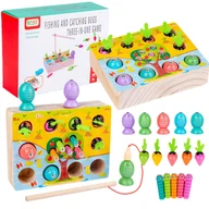 Zabawki interaktywne dla dzieci - Drewniane Łowienie Rybek Warzyw Wędka Gra Magnetyczna Zręcznościowa Trening - miniaturka - grafika 1