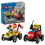 Klocki - Lego City Zestaw Zestaw Wyścigówek: Pizza Kontra Wóz Strażacki 70 El. 5+ - miniaturka - grafika 1