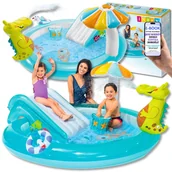 Zabawki do kąpieli - BEZPIECZNY Dmuchany Plac Zabaw DLA DZIECI Basen Dmuchany Dziecięcy Wodny Zjeżdzalnia Fontanna + EBOOK-2 - miniaturka - grafika 1