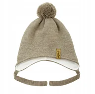 Czapki dla dzieci - Aliap Czapka dziecięca rozm. 38-42 . Beżowy Wełna merino 100% - miniaturka - grafika 1