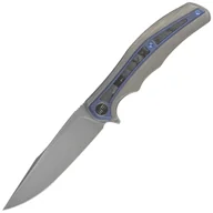Noże - Nóż składany WE Knife Zonda Gray Hand Rubbed Titanium / Marble Carbon Fiber, Gray Hand Rubbed CPM 20CV by Kellen Bogardus (WE22016-4) - miniaturka - grafika 1