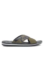 Klapki i japonki męskie - Rieker Klapki 21098-54 Khaki - miniaturka - grafika 1