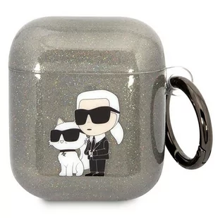 Karl Lagerfeld KLA2HNKCTGK Airpods 1/2 cover czarny/black Gliter Karl&Choupette - Akcesoria do słuchawek - miniaturka - grafika 1