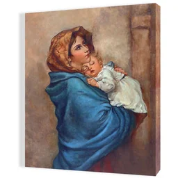 Obraz religijny na płótnie Matka Boża Cyganka z Dzieciątkiem Jezus - Ikony i obrazy sakralne - miniaturka - grafika 1