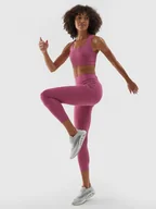 Spodnie sportowe damskie - Damskie legginsy treningowe 4F 4FWAW24TFTIF276 - różowe - miniaturka - grafika 1