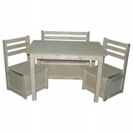 Zestawy mebli dla dzieci - STOLIK 2 KRZESEŁKA ŁAWECZKA ZE SCHOWKIEM MALUCH - miniaturka - grafika 1