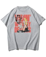 Koszulki i topy damskie - Koszulka oversize Pakt z Demonami Dark Vibes Retro Nadruk Szara 3XL - miniaturka - grafika 1