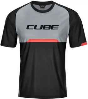 Koszulki rowerowe - Cube Edge Koszulka rowerowa z krótkim rękawem Mężczyźni, czarny/szary L 2022 Koszulki MTB i Downhill - grafika 1