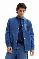 Koszulki męskie - Desigual Męski t-shirt CAM_Bernardino 5005 Denim RAW, niebieski, M, niebieski, M - miniaturka - grafika 1