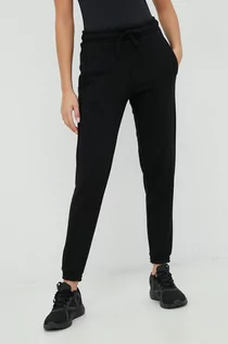 Spodnie damskie - Outhorn spodnie dresowe damskie kolor czarny gładkie - grafika 1