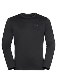 Koszulki męskie - Jack Wolfskin Męski T-shirt Sky Thermal, czarny, M - grafika 1