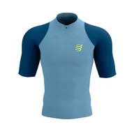 Koszulki sportowe męskie - COMPRESSPORT Koszulka do biegania TRAIL RACING POSTURAL SS TOP denim/poseidon - miniaturka - grafika 1