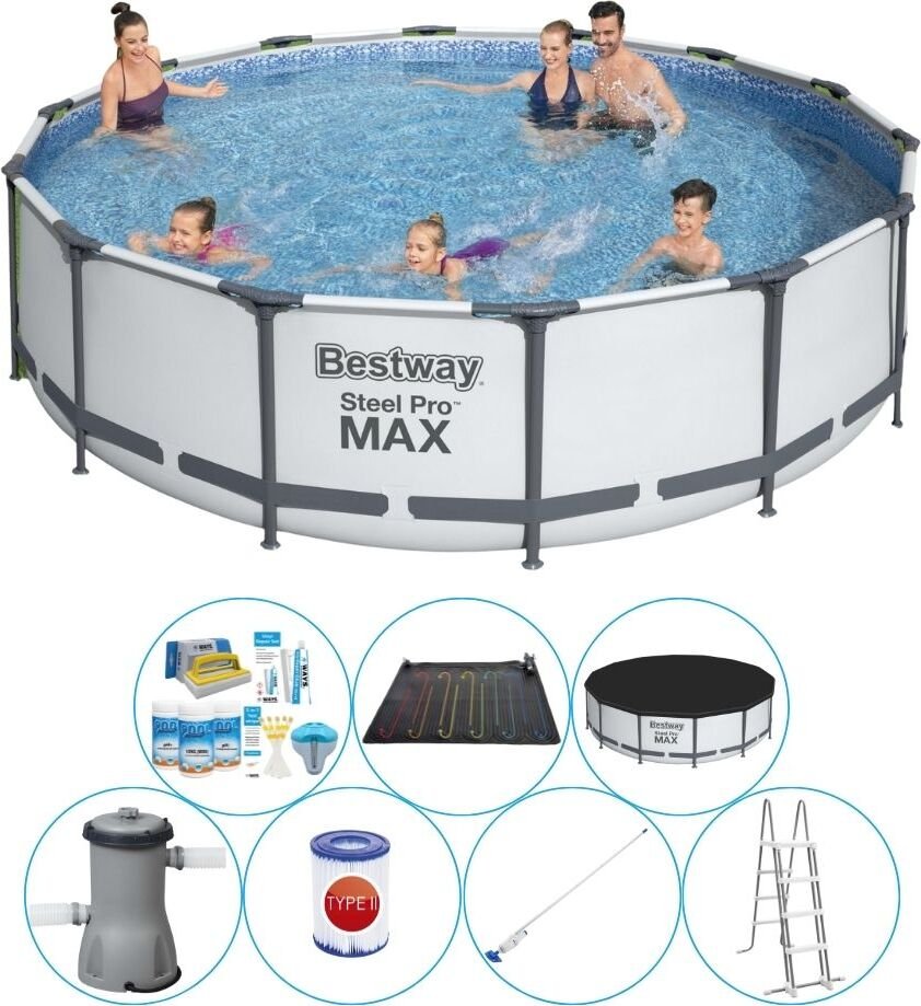 Basen wraz z akcesoriami - Bestway Steel Pro MAX 427x107 cm okrągły