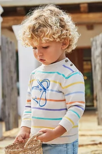 Swetry dla chłopców - Mayoral sweter bawełniany niemowlęcy kolor beżowy lekki - grafika 1