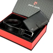 Paski - Męski zestaw prezentowy skórzany portfel i pasek - miniaturka - grafika 1