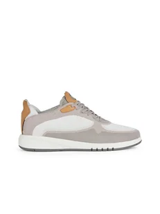 Geox Skórzane sneakersy "Aerantis" w kolorze biało-beżowym - Trampki męskie - miniaturka - grafika 1