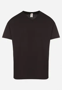 Czarna Bawełniana Koszulka T-shirt Basic z Dekoltem w Serek Malvinea - Koszulki męskie - miniaturka - grafika 1