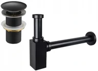 Syfony - Mexen półsyfon umywalkowy kwadratowy z korkiem klik-klak, bez przelewu, czarny antyczny- 7991060-79 - miniaturka - grafika 1