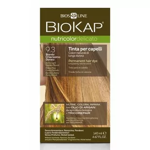 Bios Line S.P.A. BIOKAP NUTRICOLOR DELICATO 9.3 Bardzo Jasny Złoty Blond 140 ml - Farby do włosów i szampony koloryzujące - miniaturka - grafika 1