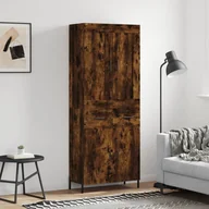 Szafki nocne - vidaXL Witrynka przydymiony dąb 69,5x34x180 cm materiał drewnopochodny - miniaturka - grafika 1