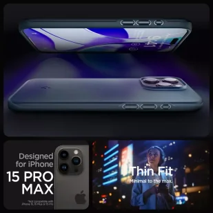Etui Spigen Thin Fit do Apple iPhone 15 Pro Max Metal Slate - Etui i futerały do telefonów - miniaturka - grafika 11