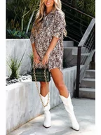 Sukienki - Milan Kiss Sukienka w kolorze brązowo-białym - miniaturka - grafika 1