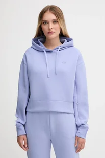 Lacoste bluza damska kolor niebieski z kapturem gładka SF0281 - Bluzy damskie - miniaturka - grafika 1